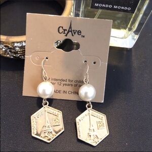 Statement pearl earrings EIFFEL TOWER PEARL EARRINGS #266